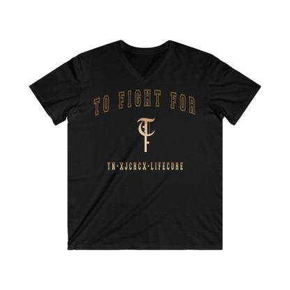 TO FIGHT FOR- "Lifecore"-Men's Fitted V-Neck Short Sleeve Tee