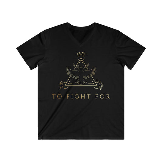 TO FIGHT FOR-"Emblem"-Men's Fitted V-Neck Short Sleeve Tee